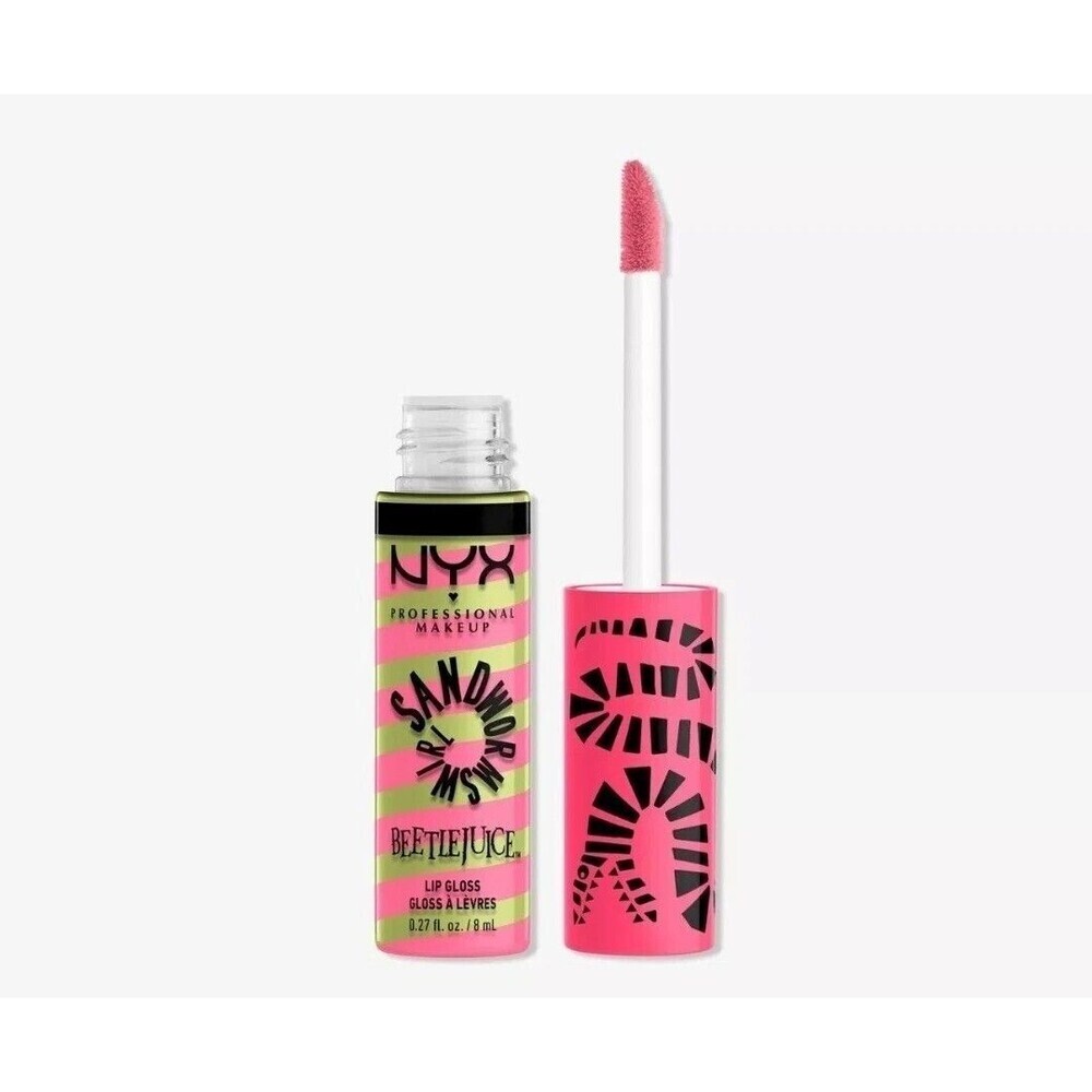 NYX × BEETLEJUICE SANDWORM SWIRL LIP GLOSS Pink & Green SWSWRL 01 NWOB